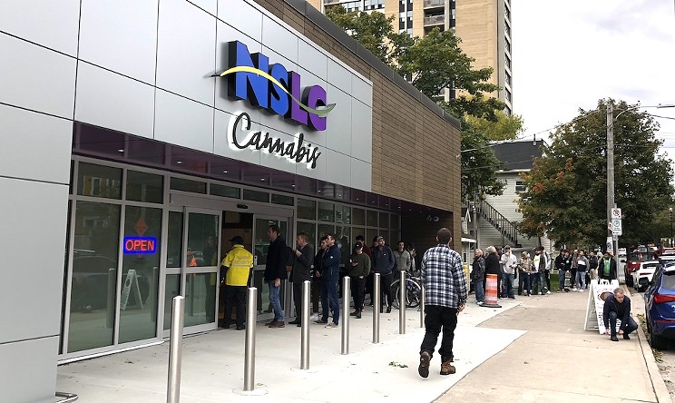The NSLC's cannabis shop on weed legalization day.