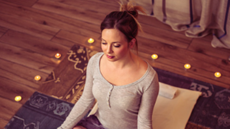 Image: Full moon wine yoga