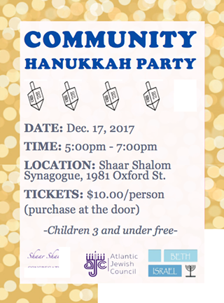 Halifax Community Hanukkah Party