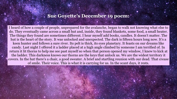 An advent calendar of poetry: December 19