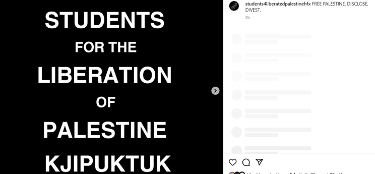 Students from four Halifax universities form coalition and call out their university administrations to divest from Israel.