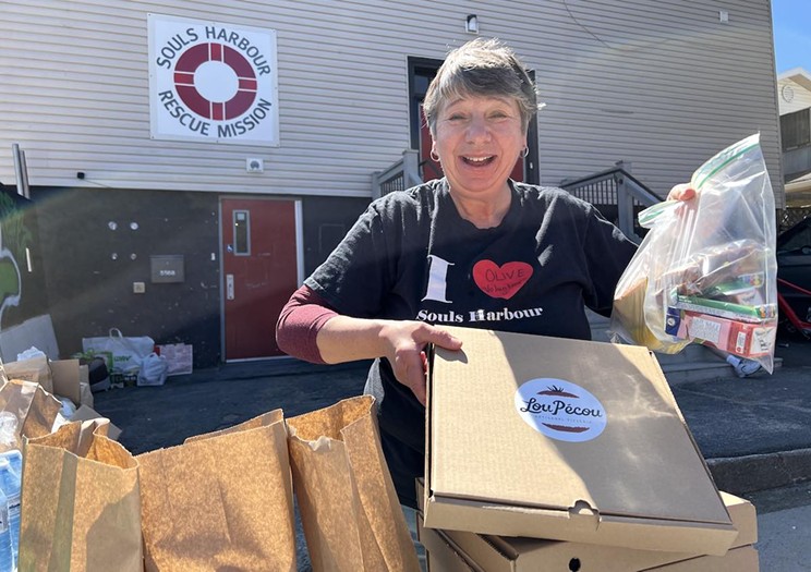 “I’m overwhelmed,” says Souls Harbour Rescue Mission volunteer Olive Murwin. “People from far away that we don’t even know are coming forward.”