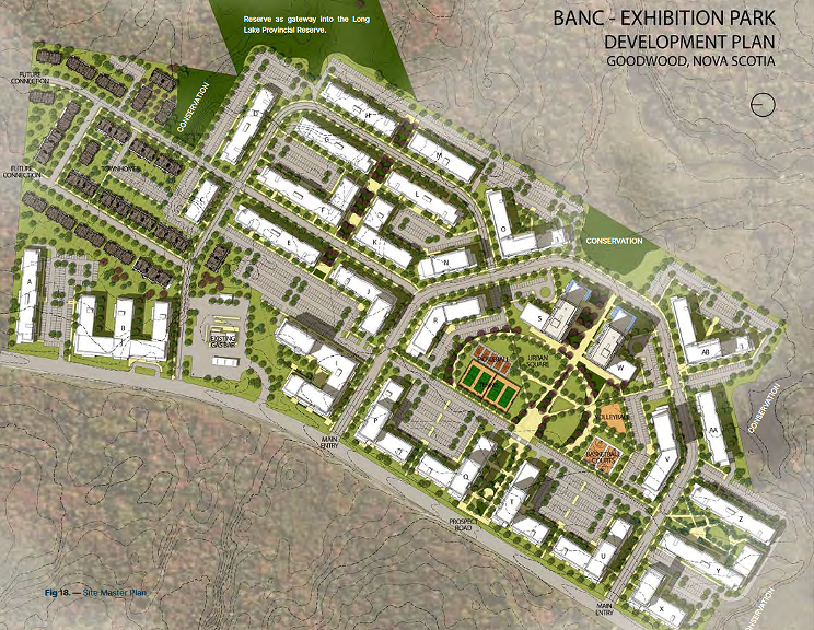 Overhead view of the concept plan for the development proposed for Halifax's Exhibition Grounds.