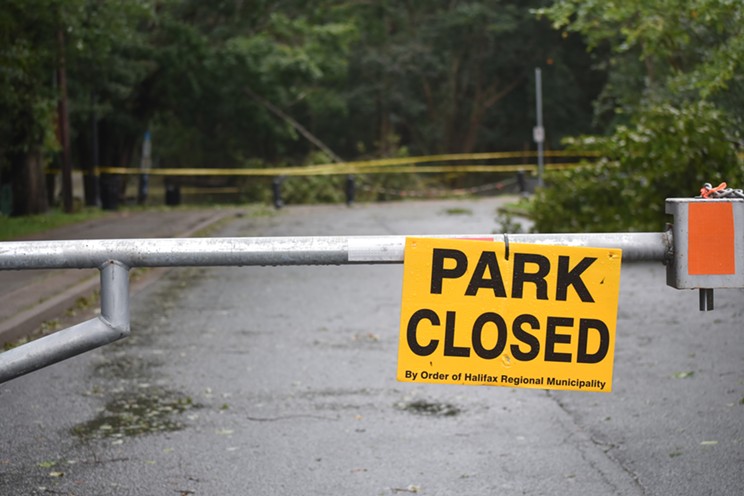 The HRM closed Point Pleasant Park after several trees fell over the weekend of post-tropical storm Lee's arrival.