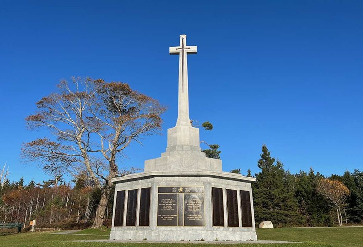 Panels on the Halifax Memorial in Point Pleasant Park name 3,257 Canadians who were buried at sea during the two World Wars.