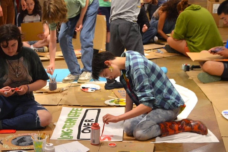 Members of School Strike 4 Climate Halifax getting ready for Friday’s rally with a sign-making event.