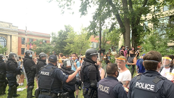 Police, protestors clash at trial over events of August 2021 shelter evictions