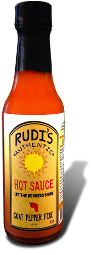 Rudi's Authentic Hot Sauce is fired up