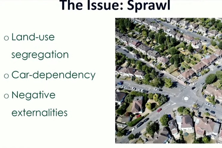 The Advocating for Complete Communities preliminary research project says sprawl is the problem. The solution is…below.