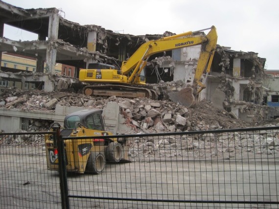 The Chronicle-Herald building is being destroyed