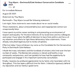 Conservative candidate Troy Myers drops out after sexual assault allegation
