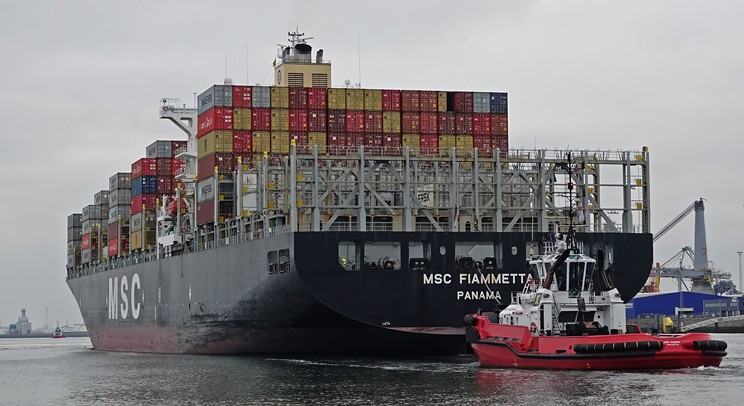 The MSC Fiammetta container ship, seen in 2019. The Fiammetta arrived in Halifax on Wednesday, April 19, 2023.