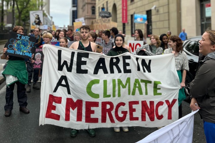 The School Strike 4 Climate Halifax passes the NS legislature Friday afternoon, September 15.